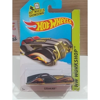 Hot Wheels Screamliner de 2013 com detalhes na embalagem.