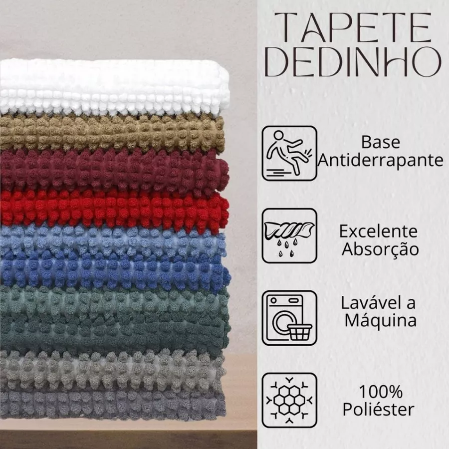 Tapete de Banheiro Antiderrapante Bolinha Macarrão Várias Cores — foto 2 de 4