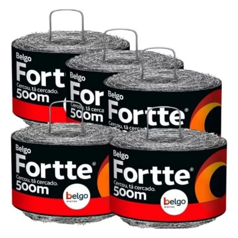 Kit 5 ROLOS de arame FARPADO PARA CERCA BELGO FORTTE | Shopee Brasil