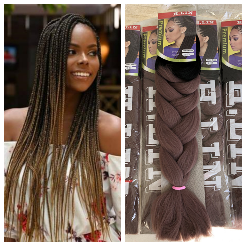 Kanekalon Jumbo Tranças Box Braid Twist Cor 2-1 preto com