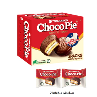 Bolinho Coreano ChocoPie Chocolate 60g Orion | Caixa com 2 Unidades de 30g | Recheio Cremoso | Sem Glúten | Mimos Korea