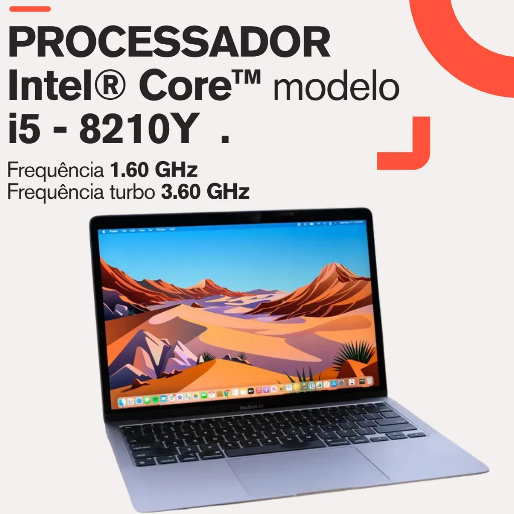 Macbook Air A1932 2019 Core i5 SSD 128GB 8GB mem Tela Retina 13,3