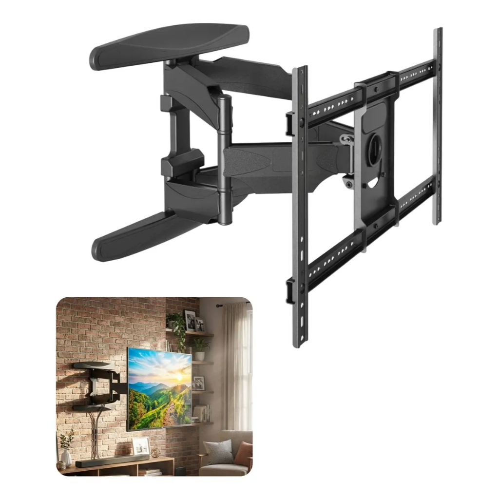 Suporte Articulado Reforçado Tv 40 A 75 Led Qled Oled Lcd Preto Com ...