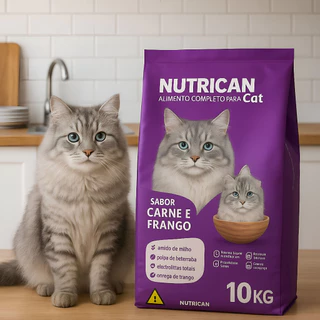 Ração Para Gato Nutrican Cat Adultos (Carne e Frango) 10,1kg - Alimento para gatos em Oferta na Shopee
