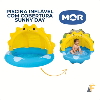 Piscina Infantil Inflável Com Cobertura Mor Sunny Day 26L Piscina Bebê Proteção para Sol em Oferta na Shopee