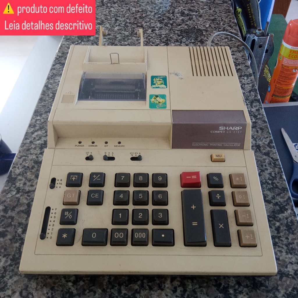 Antiga Calculadora Sharp Compet Cs-2157 C/ Defeito Sucata Bege (Usado ...