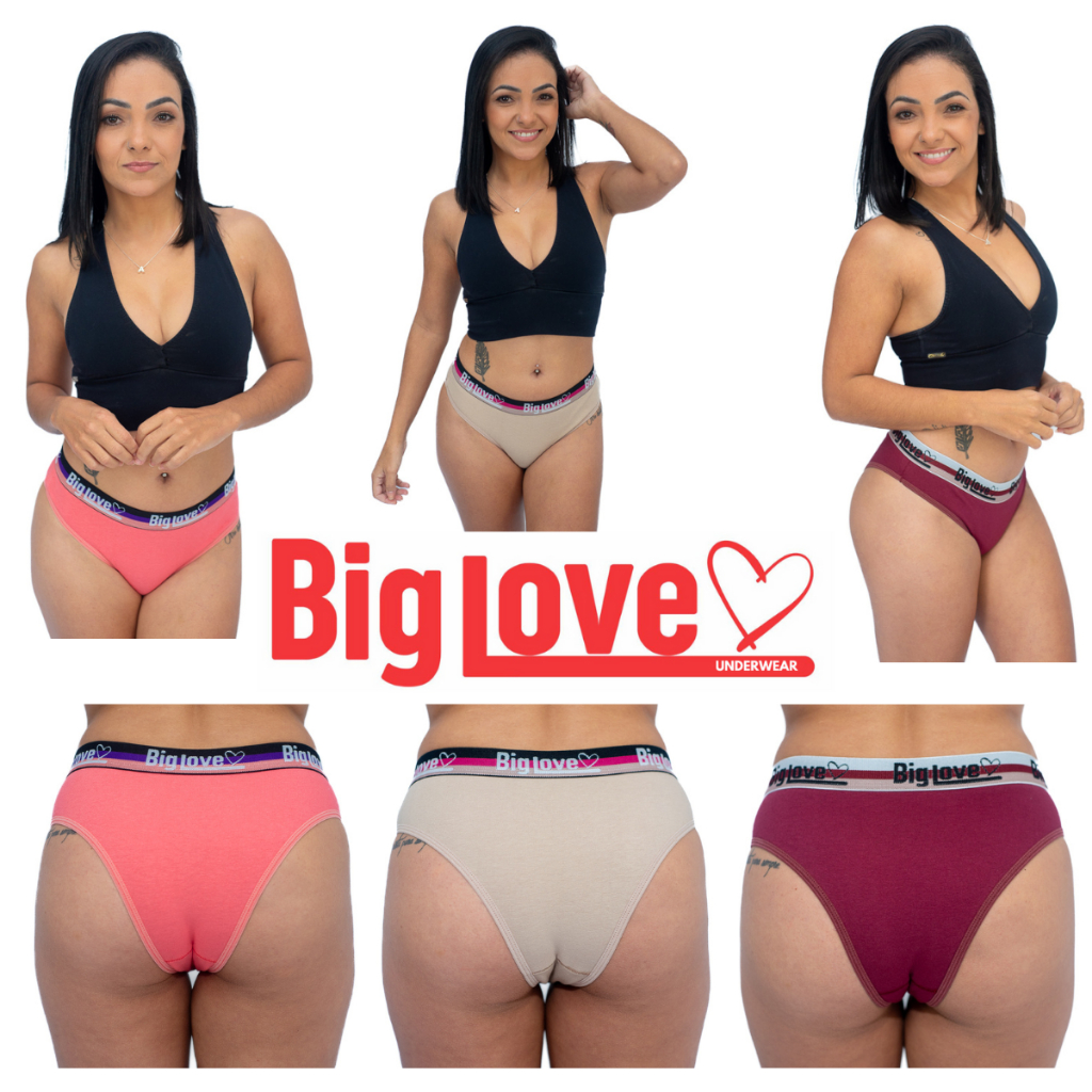 Kit Calcinha de cotton modelo Tanga Lisa Estampadas forro 100% algodão