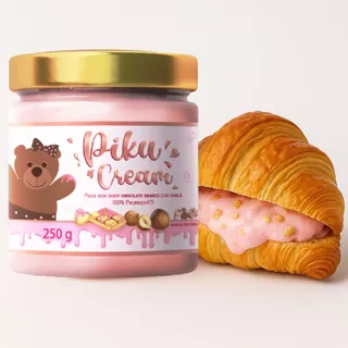 Pasta Creme Rosa Chocolate Branco com Wafer Crocante Premium 250g Gustosía Pikurruchas Mec3