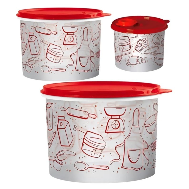 Tupperware kit 3 peças potes linha Receitas | Shopee Brasil