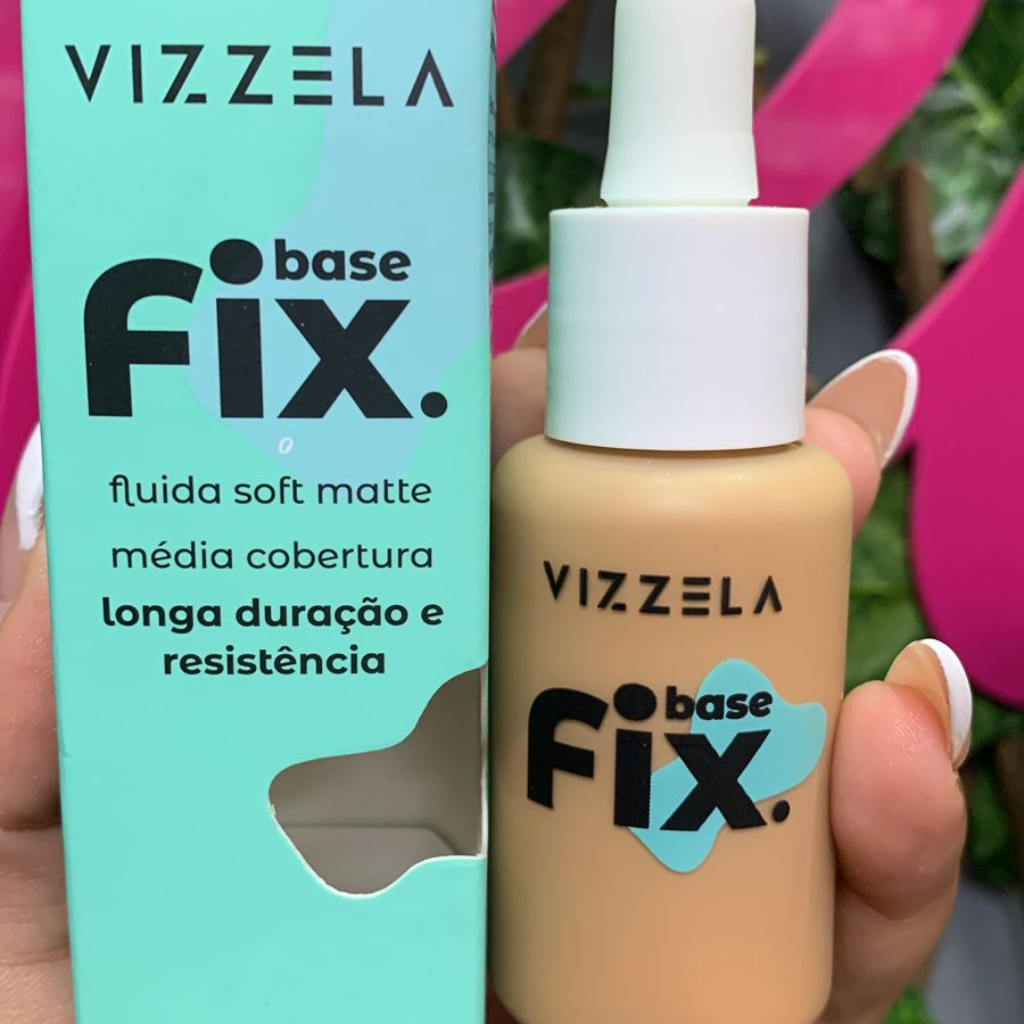 Base Fix Vizzela Longa duração Rosto Soft Matte 30ml | Shopee Brasil