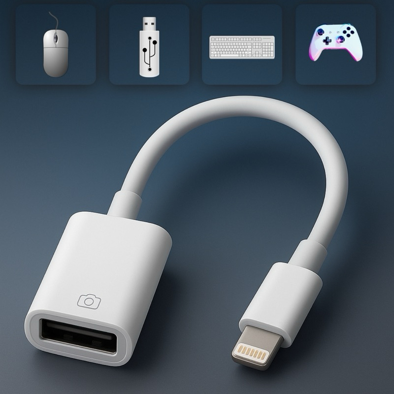 Cabo Adaptador OTG Lightning Para USB Iphone | Shopee Brasil