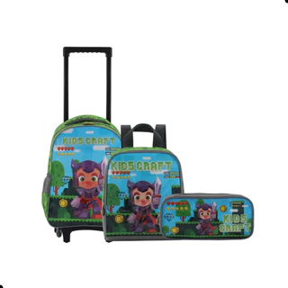 Kit Mochila Rodinha Estojo Lancheira Escolar Infantil Volta Aulas Kids Craft  Completo e Estiloso em Oferta na Shopee