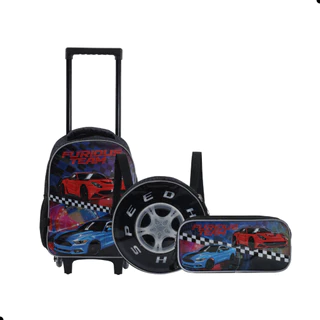Kit Mochila Rodinha Estojo Lancheira Escolar Infantil Volta Aulas Furious Team Completo e Estiloso em Oferta na Shopee