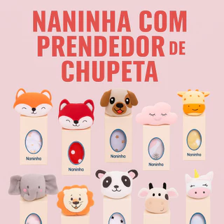 Naninha para Bebê com Prendedor de Chupeta Paninho de Bichinho Soft Antialérgico em Oferta na Shopee