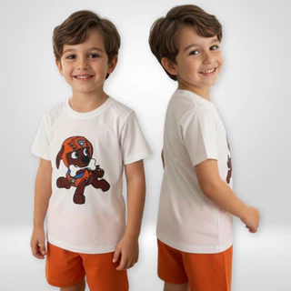 Pijama Infantil Patrulha Canina Zuma 100% Algodão | Manga Curta ou Longa - 1 a 4 Anos em Oferta na Shopee