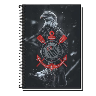 Caderno Escolar Corinthians FC Capa Dura Espiral Reforçado – 1,10,15,20 Matérias | Timão