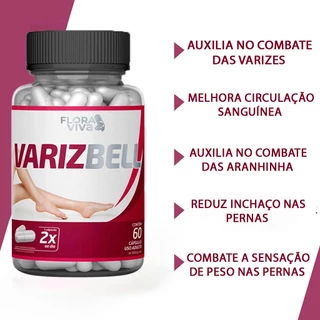 Varizbel Para remover Varizes, Dores e inchaços, Para um bem estar Vascular-60caps em Oferta na Shopee