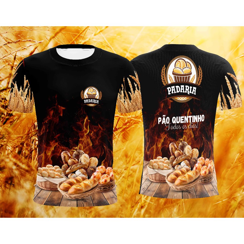 camisa camisetas padaria uniforme profissão panificadora