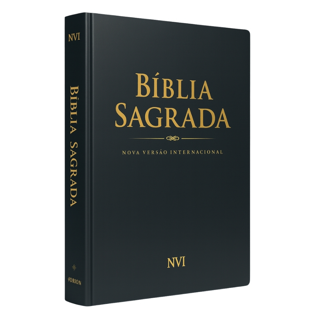 Bíblia Sagrada NVI Capa Dura Preta Luxo | Shopee Brasil