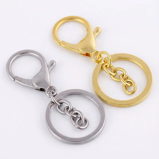 Kit Argolas de Chaveiro 30mm com Mosquetão | Dourado ou Prata | Porta Chave