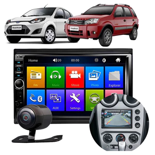Central Multimídia Mp5 2din Ford Fiesta Ecosport Espelhamento Bluetooth + Moldura + Camera de ré em Oferta na Shopee