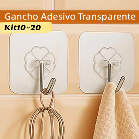 Gancho Adesivo para Parede Transparente Cozinha Sem Costura Gancho Adesivos Banheiro Organizado Pegajoso Ganchos KIT10