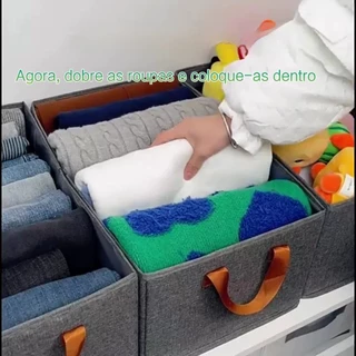 Kit4-12 Organizador Dobrável para Guarda-Roupa Caixa Armazenamento para Roupas, Sapatos e Acessórios em Oferta na Shopee