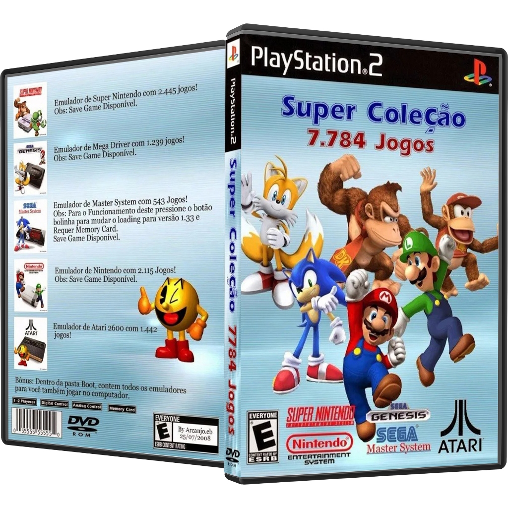 PlayStation2ソフト Super Coleção 7784 Jogos PS2 – Mídia Física Com Encarte + Box