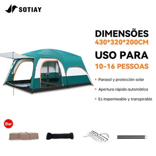 Sotiay Barraca Camping Acampamento 10-16 Pessoas Grande Família Lux barraca impermeável em Oferta na Shopee