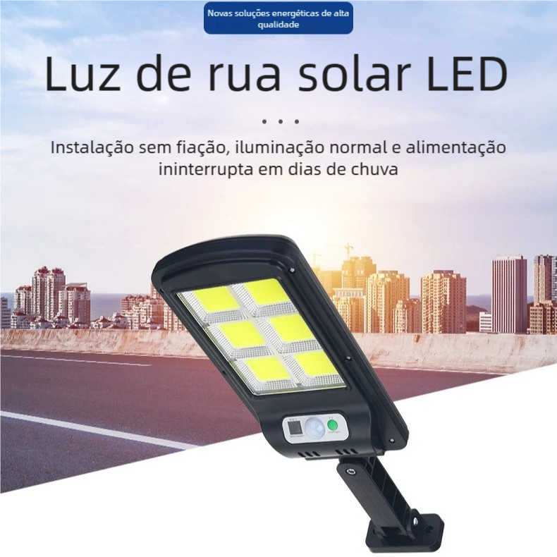 Refletor Solar 200W Poste de Rua - Luminária com Sensor de Movimento ...