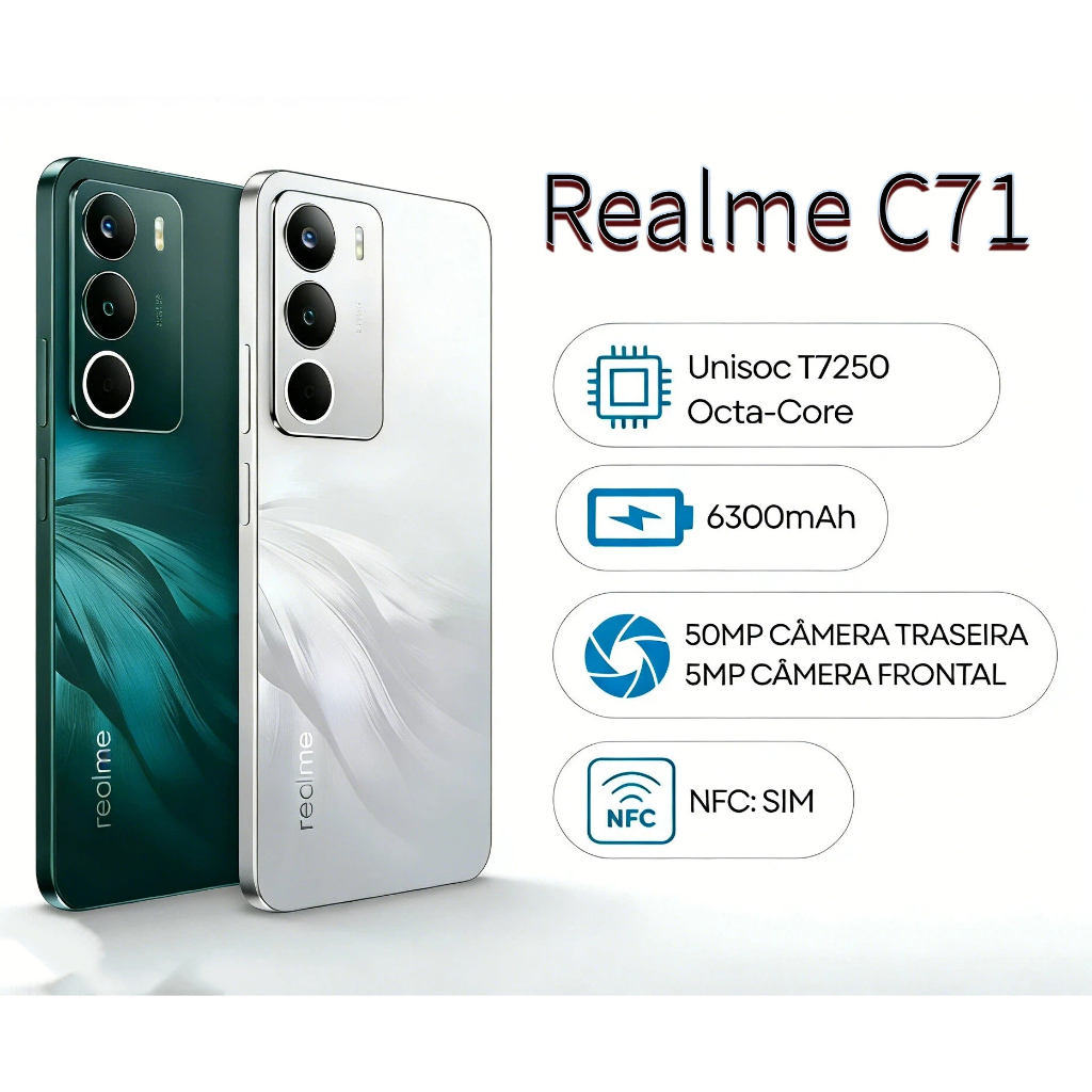 realme C71 4G Smartphone, Display da 6,67'' a 120Hz, Batte
