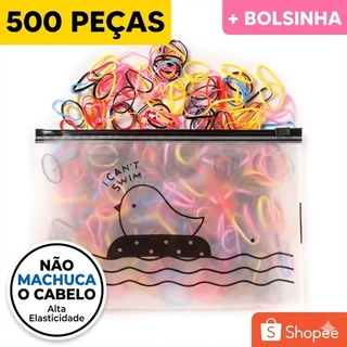 500 Elásticos Silicone Não Quebra Cabelo Xuxinha Liguinha Infantil Penteado Cores + Embalagem