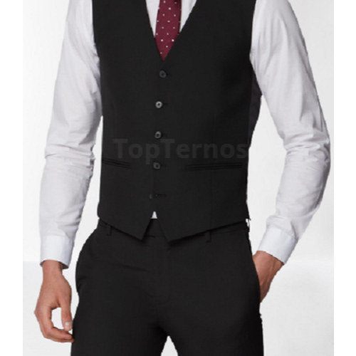 Top Camisa Branca+Colete Preto Microfibra Social Tecido Premium ...