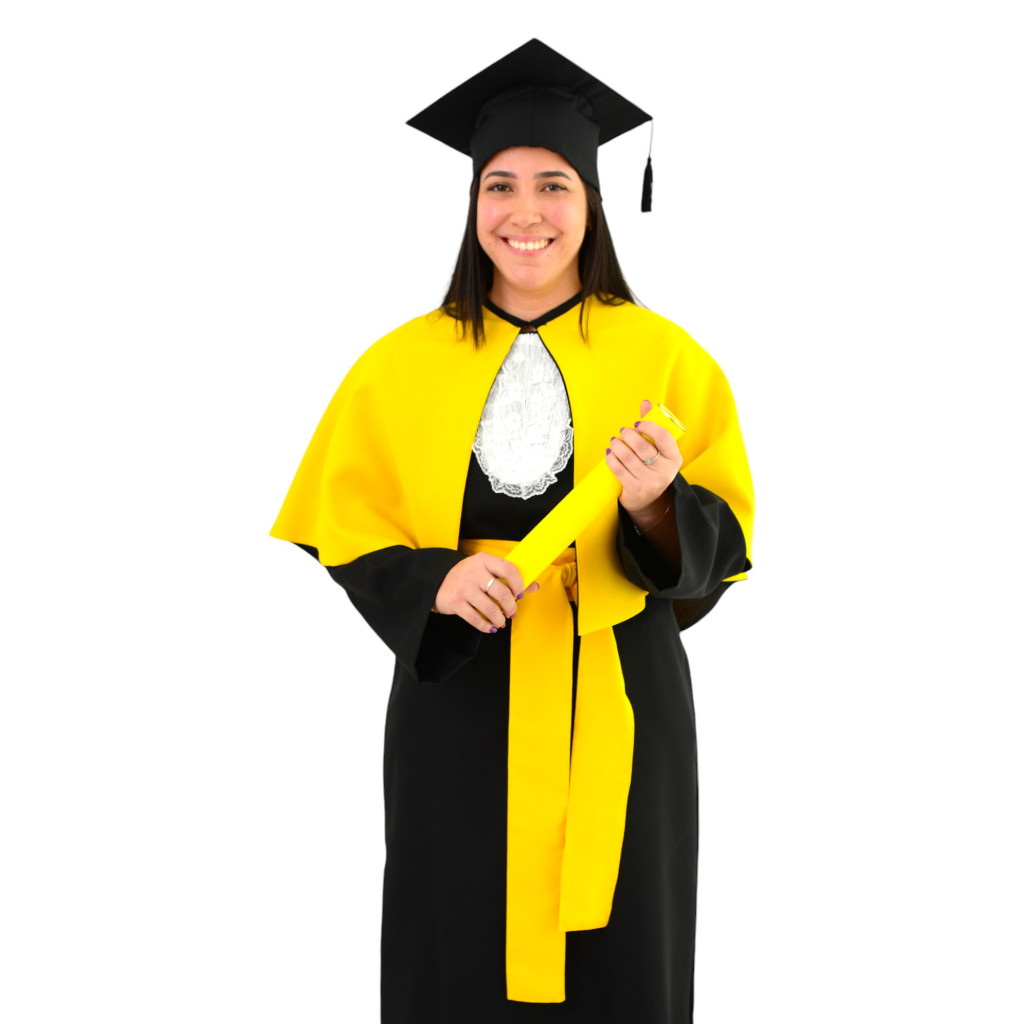 Beca Formatura Completa Com Jabô, Faixa, Capelo Canudo, Capa | Shopee ...