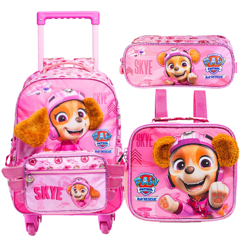 Kit Mochila Patrulha Canina Skye S Rodinha | Shopee Brasil