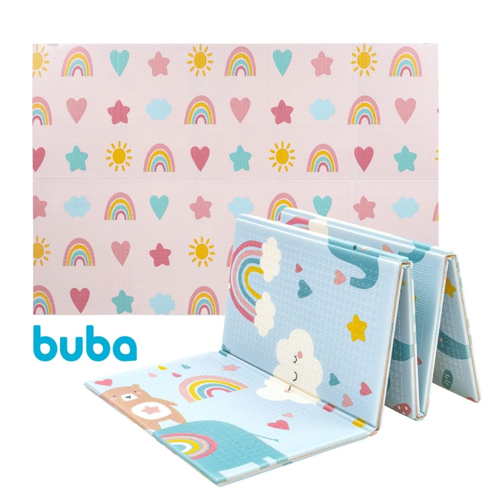 Tapete Dobrável da Buba Original Menina Rosa Tatame para Bebê Tummy ...