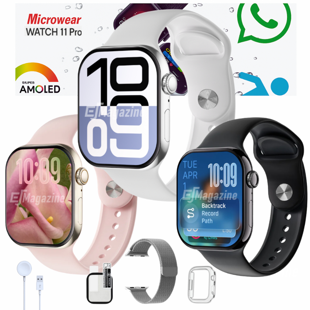 Relogio Smartwatch W11 Pro 46mm Grande Series 11 Responde WhatsApp Tela ...