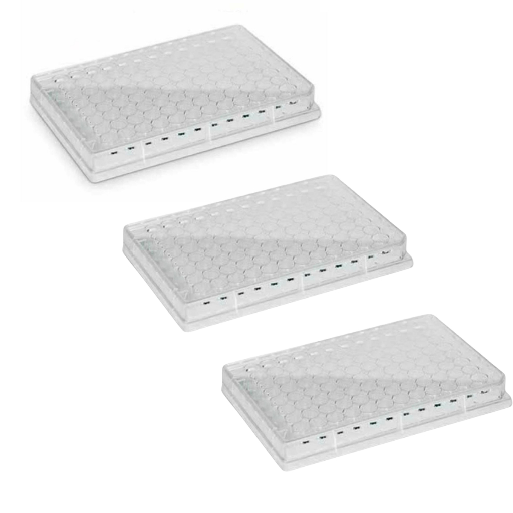 Placa 96 Poços Com 03 unid, Para Cultivo de Células Fundo Chato Com ...
