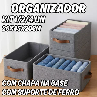 Kit 1/2/4 Peças Organizador 26X45X20CM Base Em Chapa Com Suporte De Ferro Para Roupas Organização em Oferta na Shopee