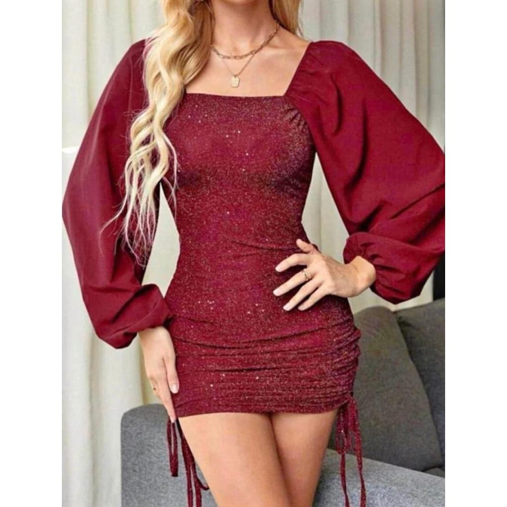 Vestido Elegante
de Brilho com manga Vuol