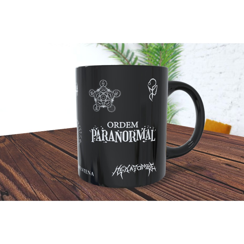 Caneca toda preta 325ml Ordem Paranormal (Nova Arte Elementos e ...