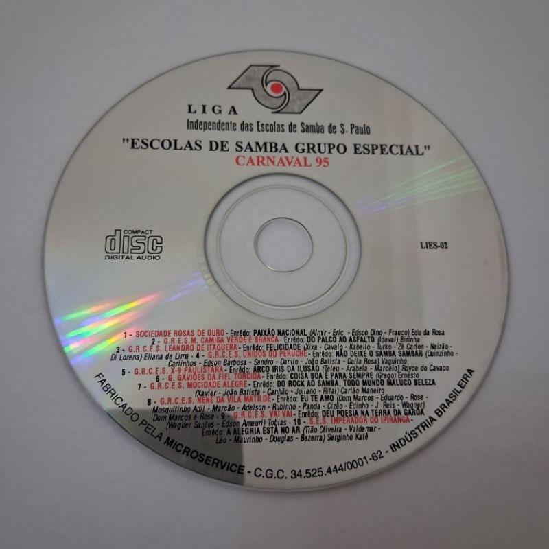 CD Escolas de Samba Grupo Especial - Carnaval 95 - Liga Independente ...