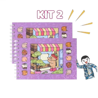 Kit 2 Livro de Colorir Capa Dura cute 50 Folhas Caderno de Desenho Pintura Coloring Book infantil-LC em Oferta na Shopee