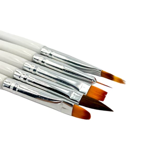 Kit 5 Pincéis para Decoração de Unhas Nail Art Lingua de Gato Poly Gel Builder Gel Acrílico em Oferta na Shopee