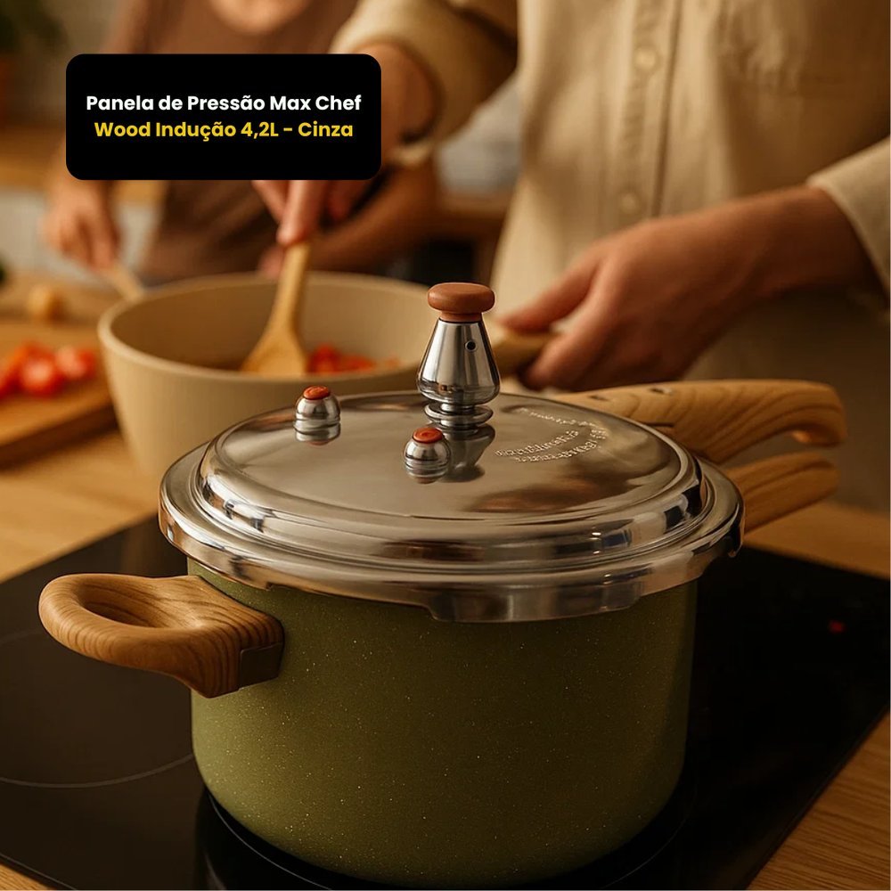 Panela de Pressão antiaderente Para fogão de Indução ou fogo normal ...