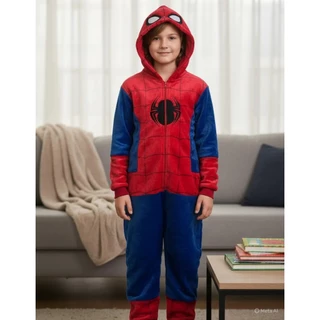Pijama Macacão Kigurumi Homem Aranha Juvenil Plush Premium Inverno Frio Confortável em Oferta na Shopee