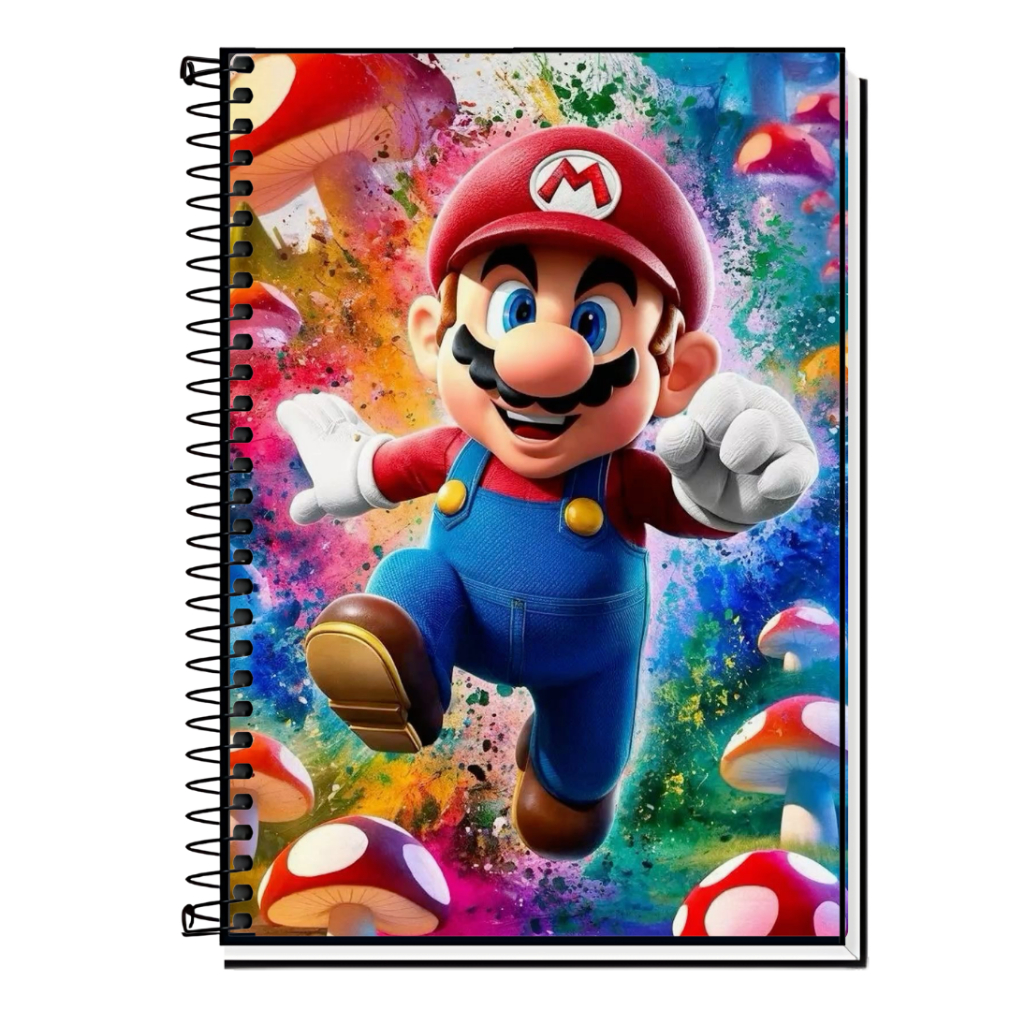 Caderno Super Mario | Mario Bros | Gamer Geek | Capa Dura & Espiral ...