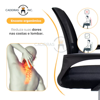 Cadeira De Escritório Giratória Office Ajustável Ergométrica