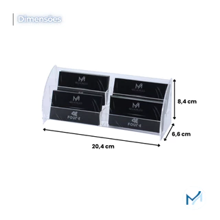 Porta Cartão Médio Escadinha em Acrílico Cristal Transparente Suporte Elegante para Mesa de Recepção ou Escritório