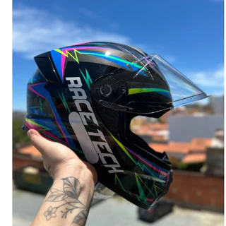 CAPACETE RACE TECH LANÇAMENTO OFERTA EXCLUSIVO HIT SPARK PRETO/CINZA + SUPER BRINDE